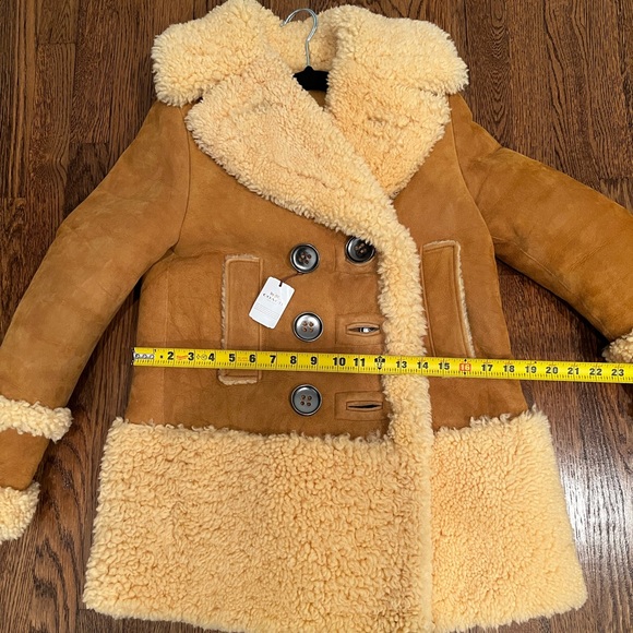 Coach shearling coat XXS in Honey with Tag - Picture 8 of 12